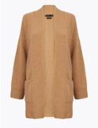Marks & Spencer Cashmere Longline Relaxed Fit Cardigan Camel