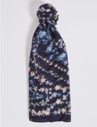 Marks & Spencer Scatter Floral Print Scarf Navy Mix