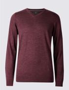 Marks & Spencer Pure Merino Wool Jumper Dark Raspberry