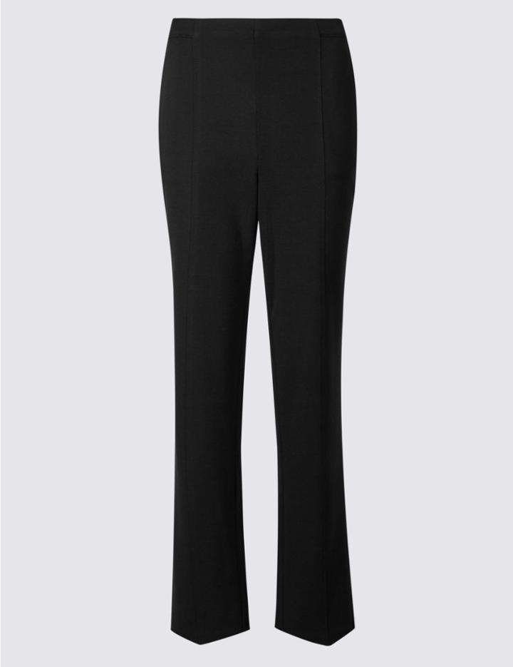 Marks & Spencer Ponte Straight Leg Trousers Dark Navy