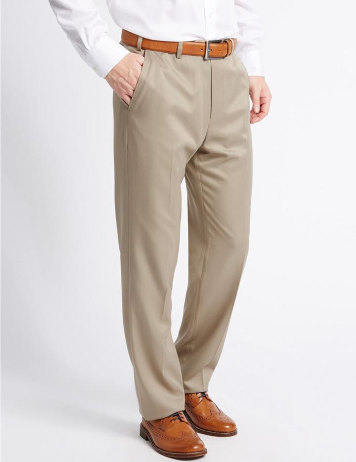 Marks & Spencer Regular Fit Trousers Stone