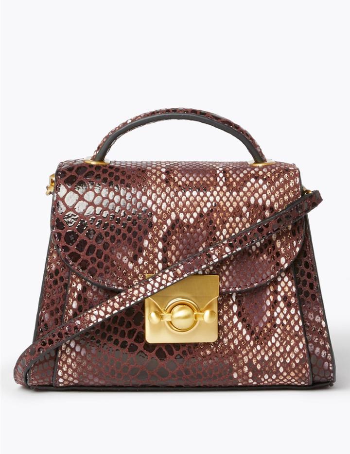 Marks & Spencer Mini Top Handle Shoulder Bag Brown
