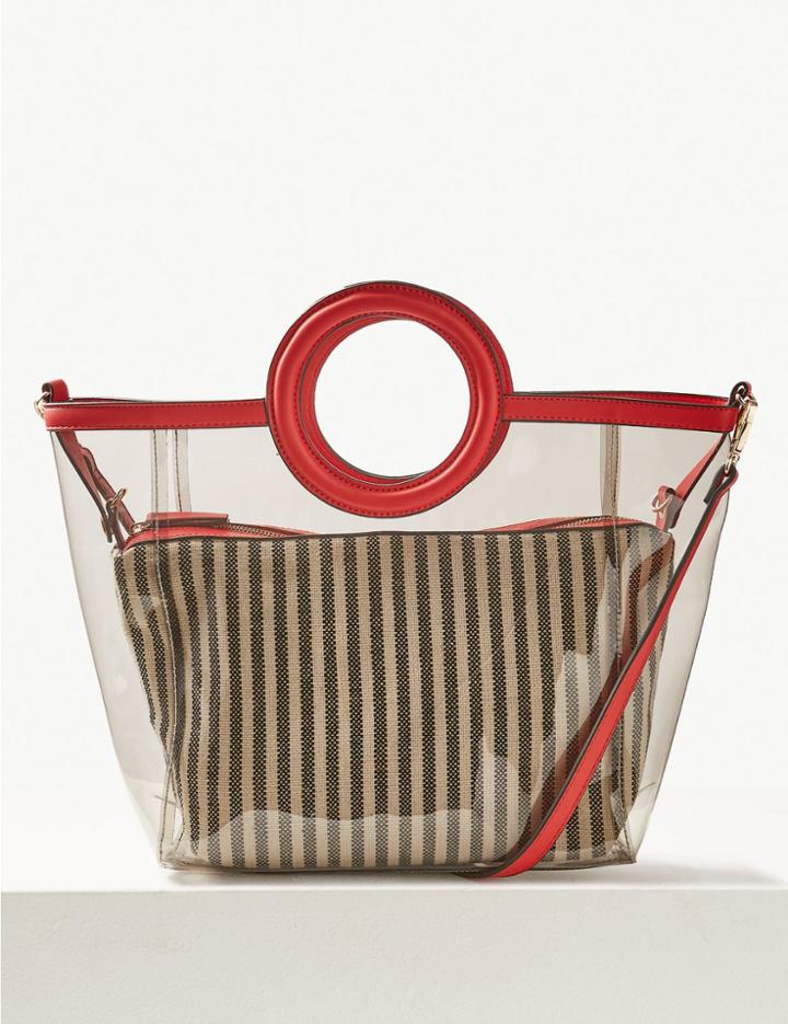 Marks & Spencer Transparent Tote Bag Black Mix