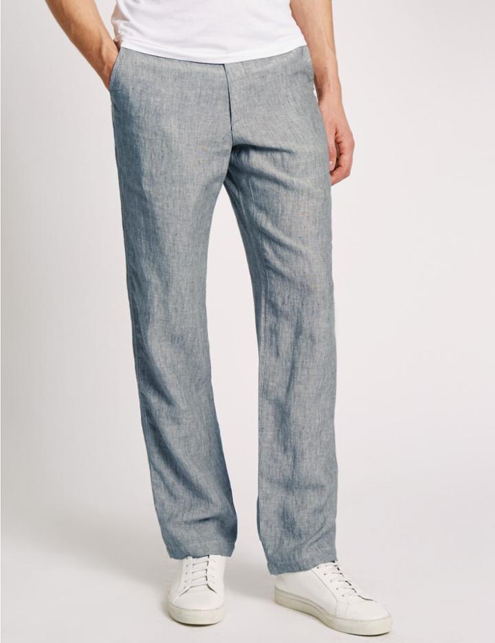 Marks & Spencer Pure Linen Easy To Iron Chinos Grey