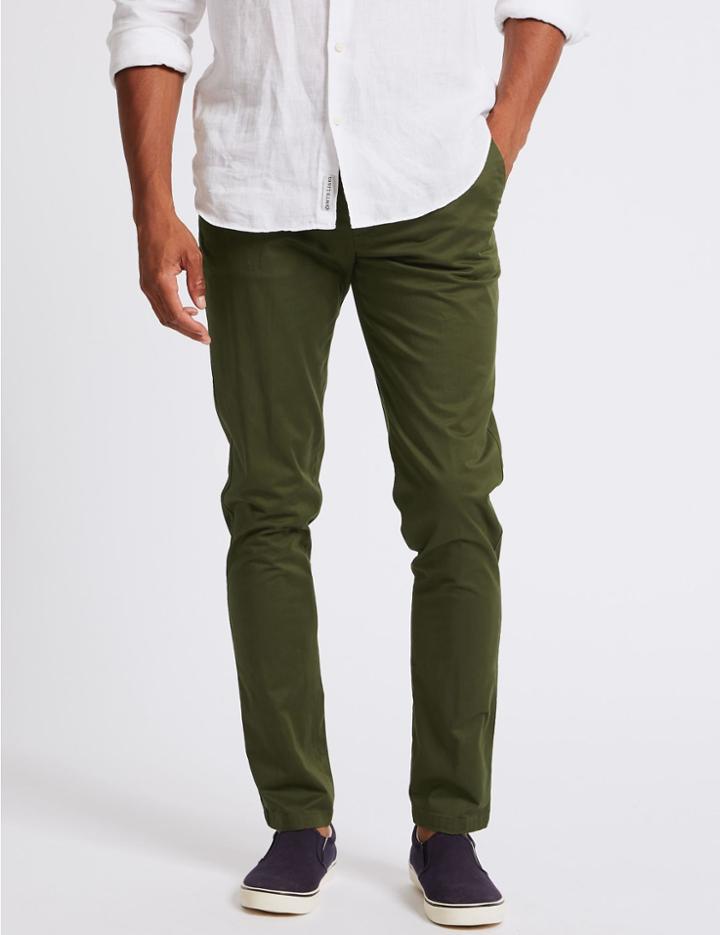 Marks & Spencer Skinny Fit Cotton Rich Chino Khaki