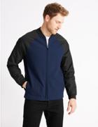 Marks & Spencer Cotton Rich Textured Sweatshirt Navy Mix