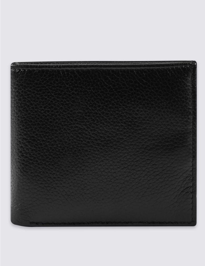 Marks & Spencer Leather Slim Popper Bifold Wallet Black