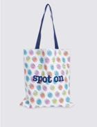 Marks & Spencer Pure Cotton Printed Canvas Shopper Bag Blue Mix