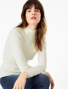 Marks & Spencer Ribbed Fitted Jumper Cream