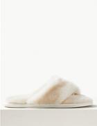 Marks & Spencer Leather Slider Slippers Natural