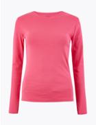 Marks & Spencer Pure Cotton Regular Fit T-shirt Very Pink