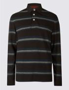 Marks & Spencer Pure Cotton Striped Rugby Top Black
