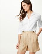Marks & Spencer Button Detailed Long Sleeve Shirt Soft White
