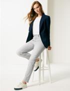 Marks & Spencer Striped High Waist Jeans Blue Mix