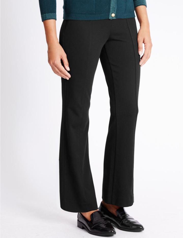 Marks & Spencer Ponte Straight Leg Trousers Black