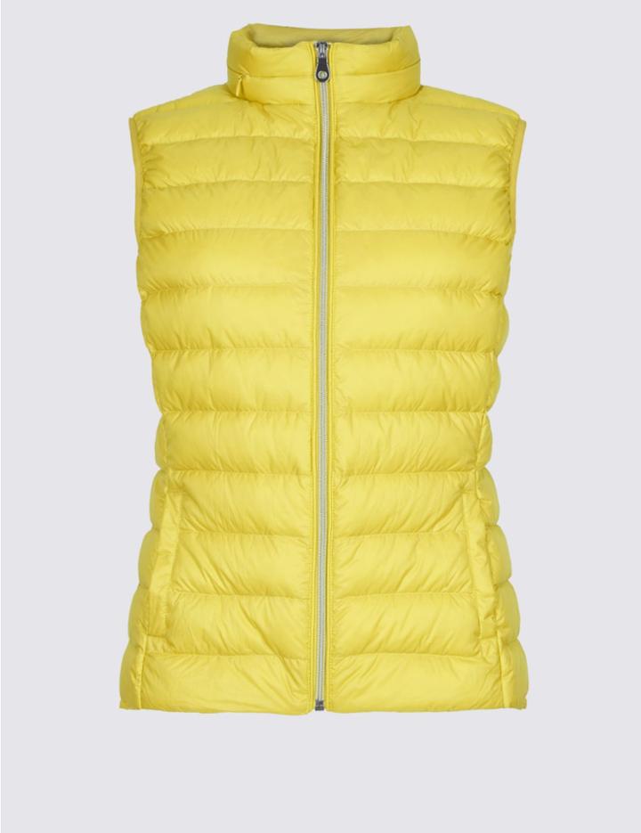Marks & Spencer Down & Feather Gilet With Stormwear&trade; Acid Yellow