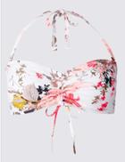 Marks & Spencer Floral Print Bandeau Bikini Top White Mix