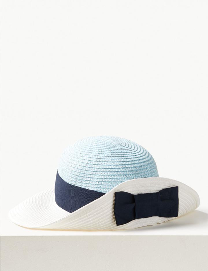 Marks & Spencer Colour Block Up Brim Sun Hat Blue Mix