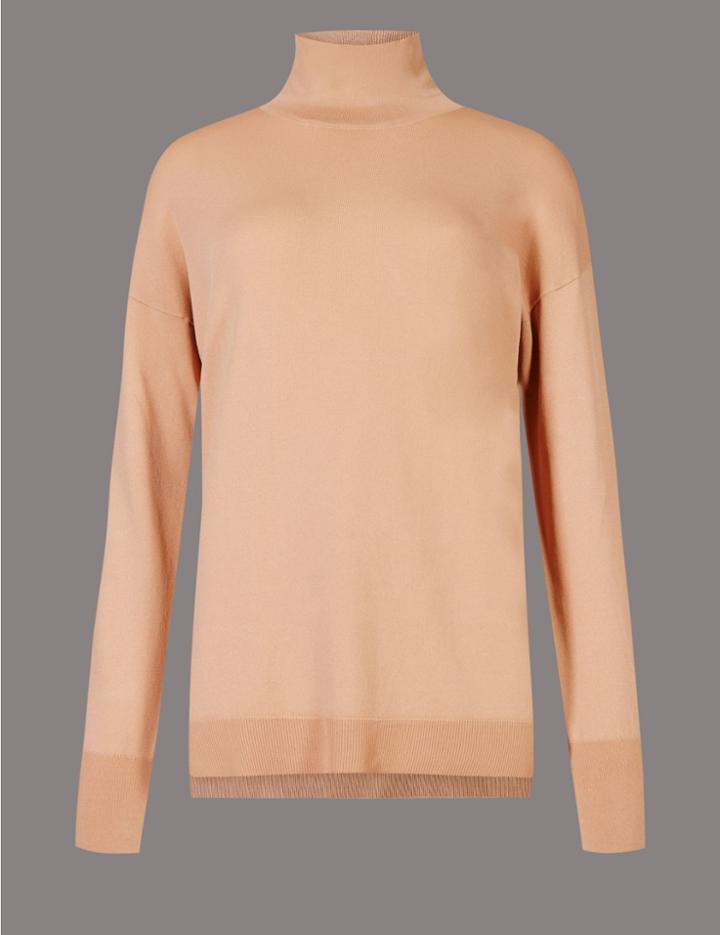 Marks & Spencer Polo Neck Jumper Light Copper