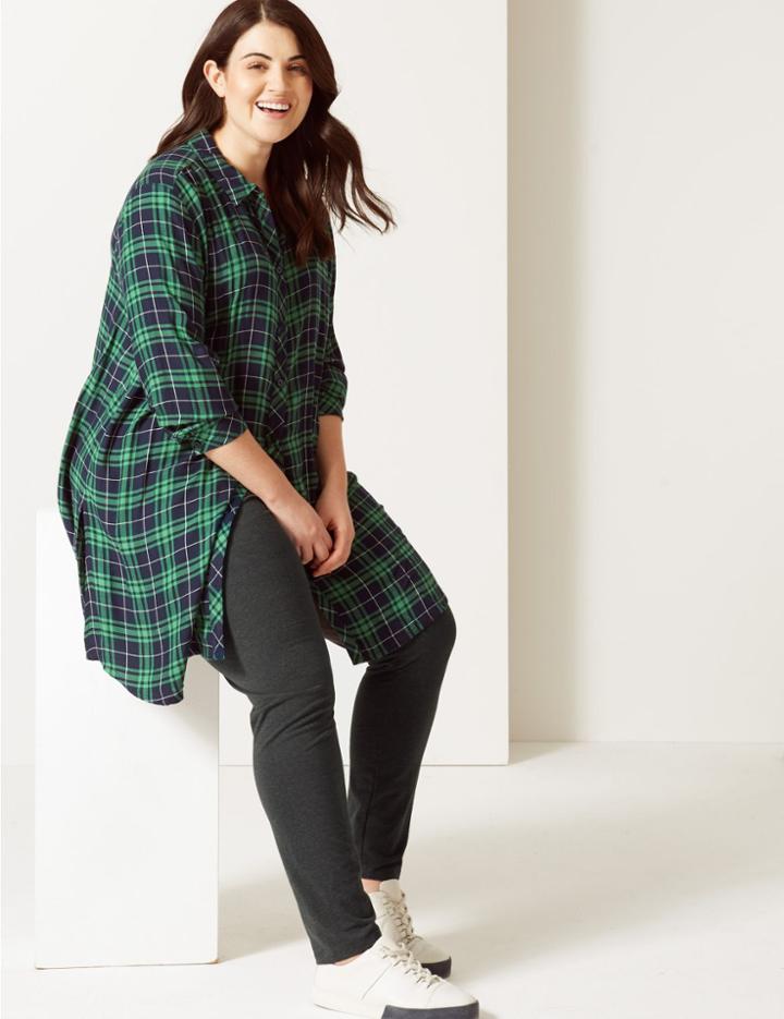 Marks & Spencer Curve Cotton Rich Leggings Charcoal