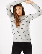 Marks & Spencer Butterfly Print Jumper Grey Mix