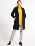 Marks & Spencer 2 Pocket Wool Rich Coat Black