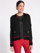 Marks & Spencer Pure Cotton Embroidered Hem Jacket Black Mix