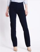 Marks & Spencer Stretch Straight Leg Trousers Navy