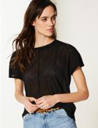 Marks & Spencer Sheer Round Neck Short Sleeve T-shirt Black