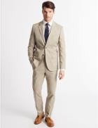 Marks & Spencer Cotton Rich Tailored Fit Jacket Neutral