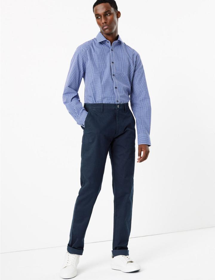 Marks & Spencer Slim Fit Chinos With Stretch French Navy