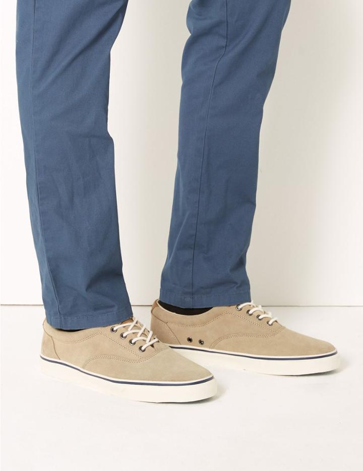 Marks & Spencer Suede Lace-up Pump Shoes With Freshfeet&trade; Stone
