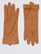Marks & Spencer Textured Knot Detail Gloves Camel Mix