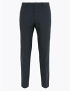 Marks & Spencer Skinny Fit Micro Check Stretch Trousers Blue Mix