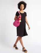 Marks & Spencer Straw Sling Hobo Bag Hot Pink