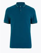 Marks & Spencer Pure Cotton Polo Shirt Dark Turquoise