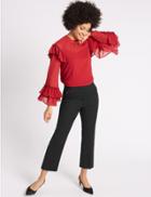 Marks & Spencer Elastic Back Cropped Trousers Black