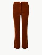 Marks & Spencer Bootcut Leg Cropped Trousers Ginger