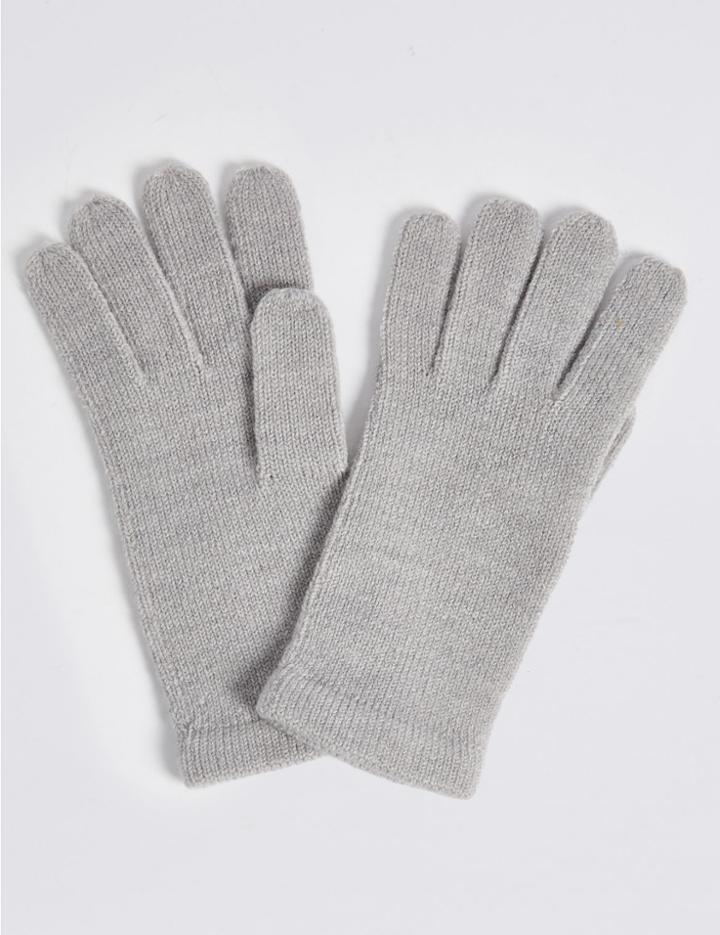 Marks & Spencer Soft Knitted Touchscreen Gloves Grey Mix