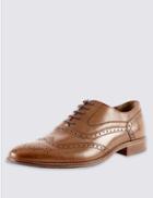 Marks & Spencer Leather Layered Sole Brogue Shoes Tan