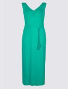 Marks & Spencer Curve Ruched Front Slip Maxi Dress Green