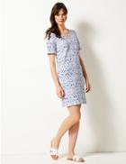 Marks & Spencer Printed Shift Dress Blue Mix