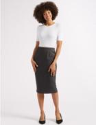 Marks & Spencer Textured Pencil Skirt Charcoal