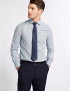 Marks & Spencer Pure Cotton Slim Fit Shirt Royal Blue