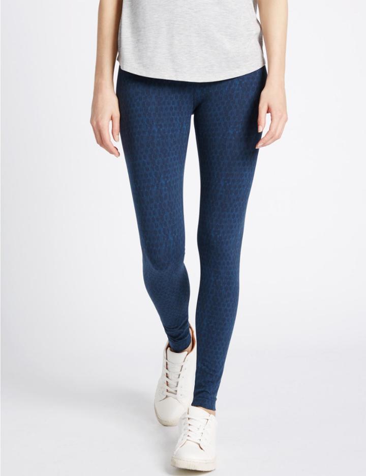 Marks & Spencer Printed Leggings Blue Mix