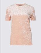 Marks & Spencer Velvet Short Sleeve T-shirt Nude