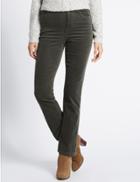 Marks & Spencer Cotton Rich Straight Leg Trousers Sage