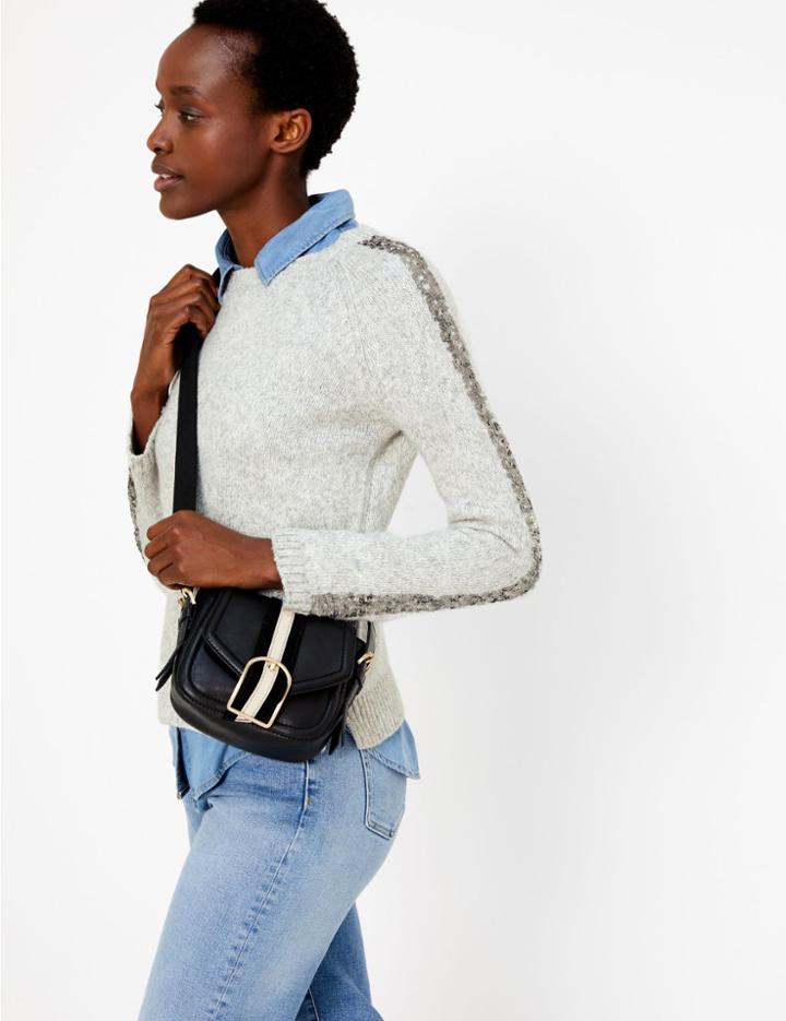 Marks & Spencer Sequinned Embellished Round Neck Jumper Grey