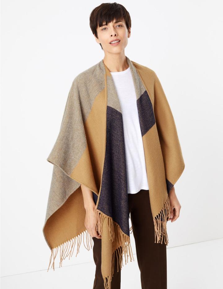 Marks & Spencer Colour Block Wrap Camel Mix
