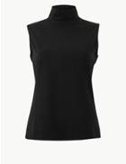 Marks & Spencer High Neck Vest Top Black